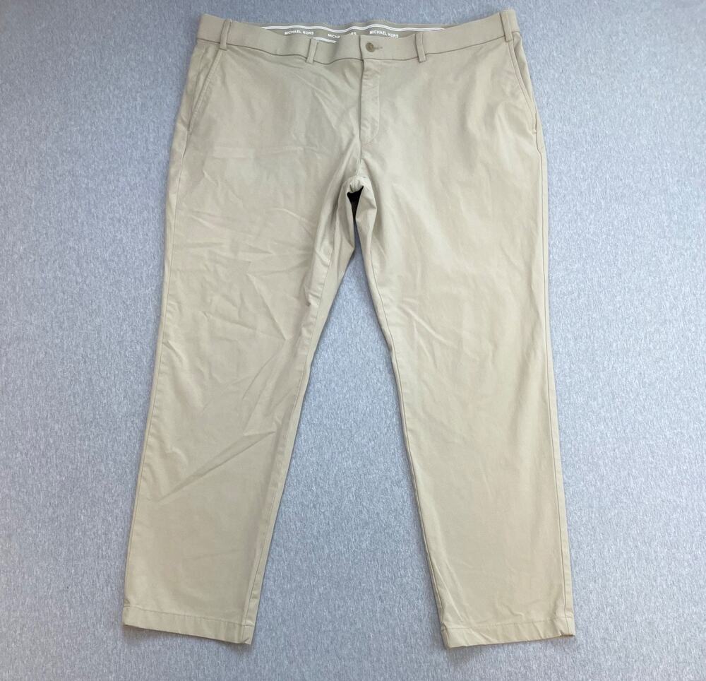Michael Kors Pants Mens 42 x 30 Beige Performance Flat Front Chino Golf